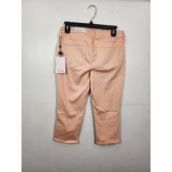 Nydj Chloe Women's Size 4 P Petite Capri Jeans Melon Side Slits Stretch -26 - Picture 2 of 12